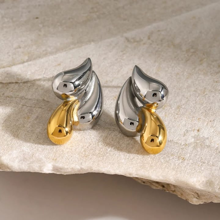 Silver & Gold Drop Earrings