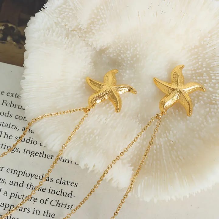 Gold Starfish Pendant Necklace