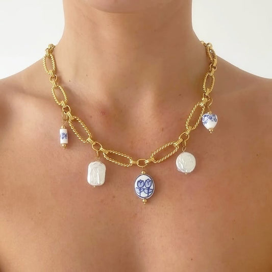 Royal Delft charm necklace