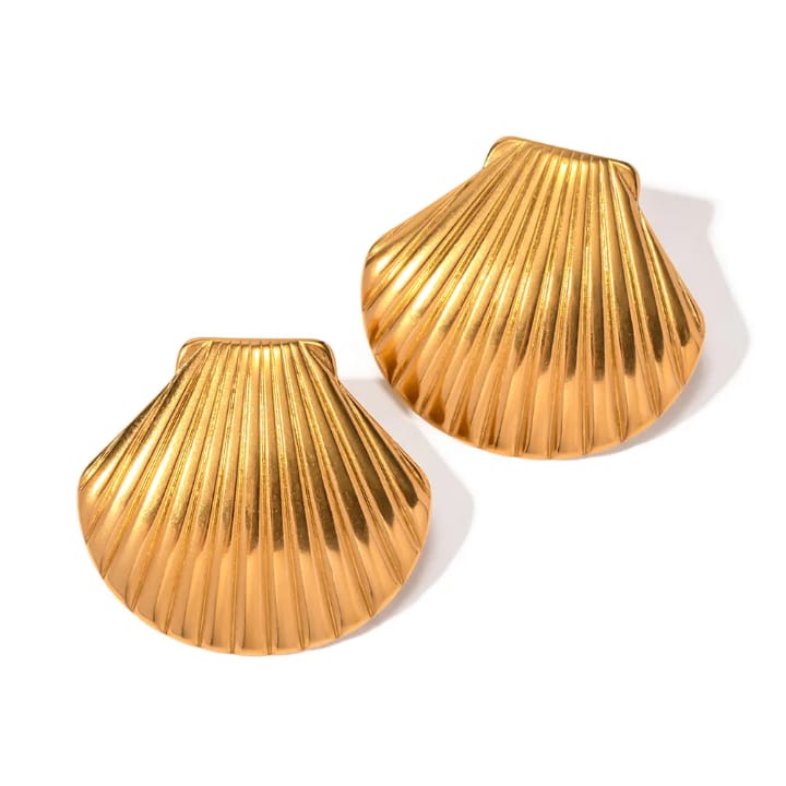 Gold shell Statement earrings