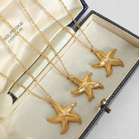 Gold Starfish Pendant Necklace