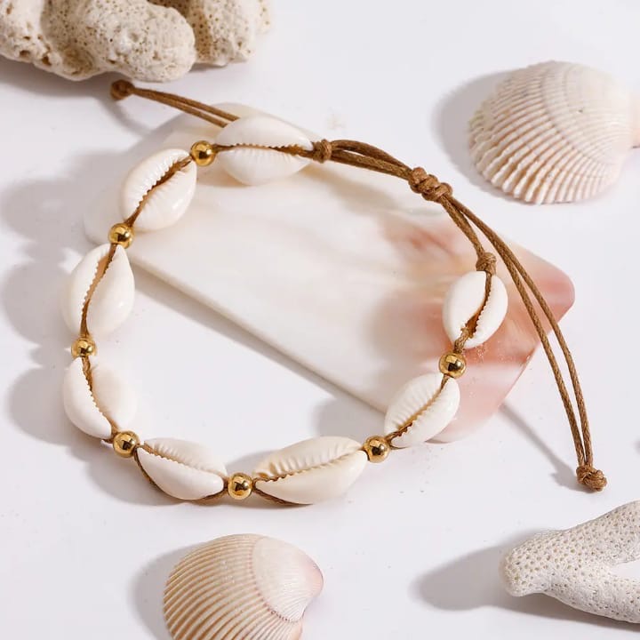 coastal shell twist anklet