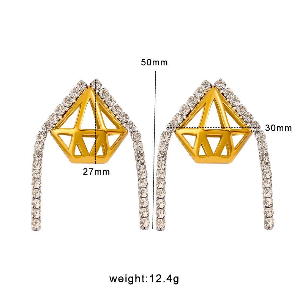 Geometric Glam Diamond- Cut earrings